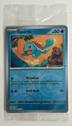Pokemon Center Stamped Reverse Holo Squirtle Promo 007/165 151 Sealed - Image 1