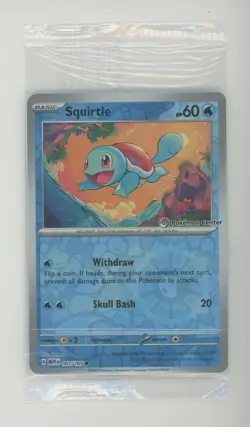 Pokemon Center Stamped Reverse Holo Squirtle Promo 007/165 151 Sealed - Image 1