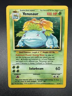 Pokemon TCG Base Set Venusaur Holo Rare 15/102 Vintage WOTC LP/MP - Image 1