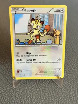Pokemon TCG Black and White Promos Meowth #BW35 Black Star Promo Card CCG NM - Image 1