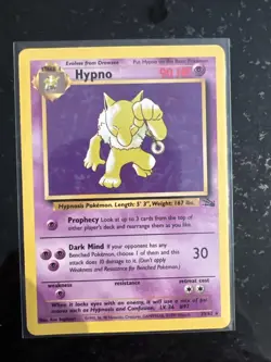 Pokemon TCG Hypno Fossil Card 23/62 Unlimited Regular Non-Holo Rare - Image 1