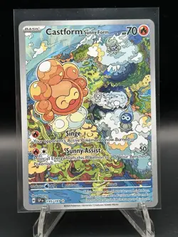 Castform Sunny Form 195/191 Sv08: Surging Sparks Holo Pokemon Tcg card game - Image 1