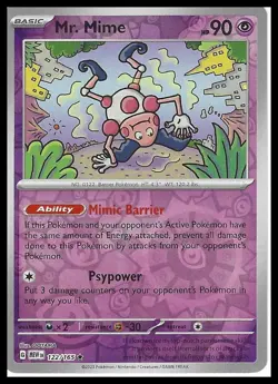SV2a: Pokemon Card 151 #122/165 Mr. Mime HOLO Rare - FREE SHIPPING (US Only) - Image 1