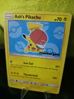 Pokemon Ash's Pikachu SM Promo Card SM114 2017 70 HP Regular - Image 2