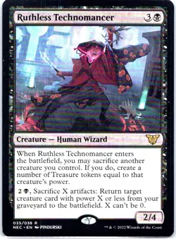 #35 Ruthless Technomancer Commander: Kamigawa: Neon Dynasty Rare - Image 1