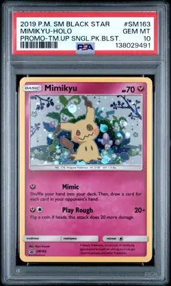 2019 POKEMON SM BLACK STAR PROMO #SM163 MIMIKYU-HOLO PSA 10 - Image 1