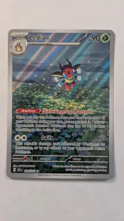 Ledian Stellar Crown Illustration Rare Holo TCG 144/142 NM Pokemon - Image 1