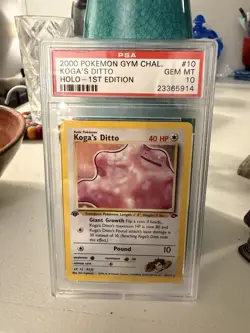2000 POKEMON GYM CHALLENGE HOLO-1ST EDITION #10 KOGA'S DITTO PSA 10 - Image 1