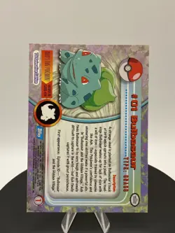 Pokemon Topps Series 1 Blue Logo #01 Bulbasaur - Image 2