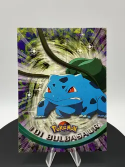 Pokemon Topps Series 1 Blue Logo #01 Bulbasaur - Image 4