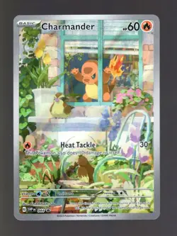 2023 POKEMON SCARLET & VIOLET BLACK STAR PROMO 044 CHARMANDER ILLUSTRATION HOLO - Image 1