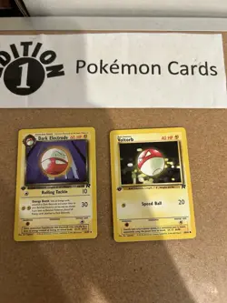 Dark Electrode + Voltorb 1st Edition Pokemon Card Lot Vintage WOTC - Image 1