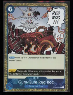 Gum-Gum Red Roc (Jolly Roger Foil) OP04-056 One Piece Premium Booster NM - Image 1
