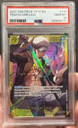 2025 One Peice Tcg Op10-119 SEC Trafalgar Law PSA 10 - Image 2