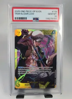 Trafalgar Law (119) OP10-119 Royal Blood Secret Rare One Piece 2025 PSA 10 💎 - Image 1
