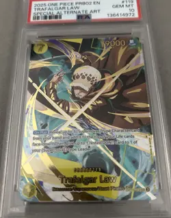 One Piece TCG OP10-119 SP Trafalgar Law Prb02 The Best 02 English PSA10 - Image 2