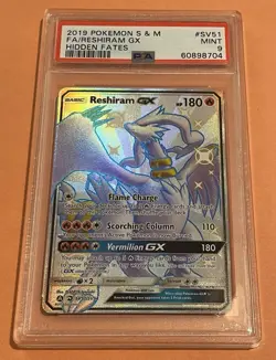 2019 Pokemon RESHIRAM GX #SV51 /SV94 Hidden Fates: Shiny Vault HOLO PSA 9 MINT - Image 2