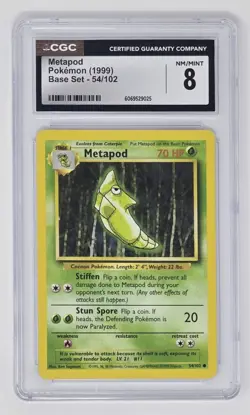 Metapod (54/102) CGC 8.0 (1999) Pokemon Unlimited Base Set - Image 1