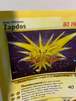Pokemon Fossil Set Unlimited Zapdos 15/62 Holo Rare HP/MP - Image 3