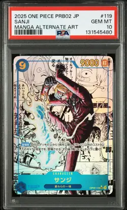 MANGA ALT ART SANJI One Piece 2025 PRB02 THE BEST VOL.2 Japanese OP06-119 PSA 10 - Image 1