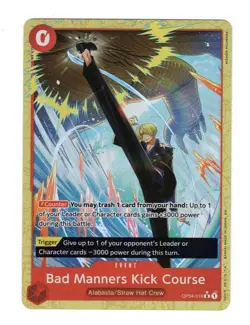 One Piece PRB02 OP04-016 Bad Manners Kick Course | Rare | Alt Art | English | NM - Image 1