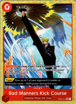 Bad Manners Kick Course OP04-016 PRB02 Alt Art One Piece TCG NM - Image 1