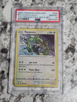 RAYQUAZA SWSH029 Sea & Sky Black Star Promo Cosmo SWIRL PSA 10 GEM MINT Pokemon - Image 1