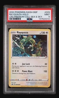 RAYQUAZA HOLO PSA 9 MINT GRADED 2024 POKEMON SWSH BLACK STAR PROMO #029 - Image 1