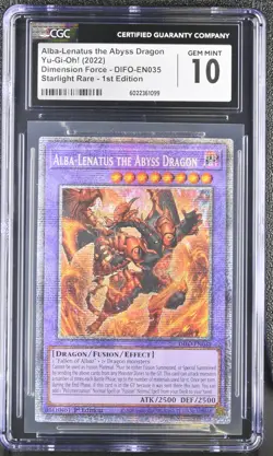 Yugioh Alba-Lenatus the Abyss Dragon DIFO-EN035 Starlight Rare 1st CGC 10 - Image 1