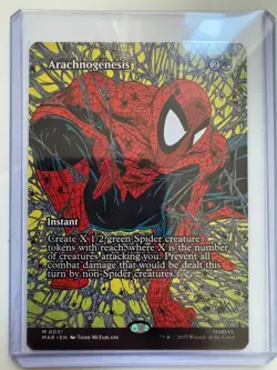 Arachnogenesis 0031 Borderless Spider Man MTG Magic The Gathering Card NM - Image 1