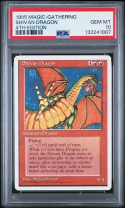 MTG Fourth 4th Edition SHIVAN DRAGON STUNNING PSA 10 GEM MINT - Image 1