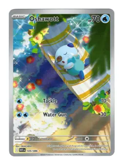 Oshawott 105/086 Sv: White Flare Holo Illustration Rare IR Pokemon Card NM - Image 1