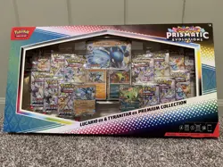 Pokemon Prismatic Evolutions Lucario and Tyranitar EX Premium Collection Sealed - Image 1