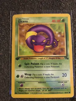 1st Edition Ekans Pokemon Fossil 46/62 - Image 1