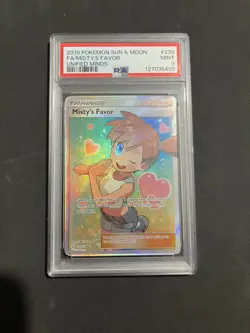 Misty's Favor (Full Art) 235/236 Sm-Unified Minds Holo PSA 9 Pokemon TCG - Image 1