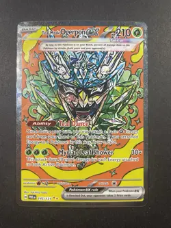 Pokemon TCG SV: Prismatic Evolutions #145/131 Teal Mask Ogerpon ex NM PSA Worthy - Image 1