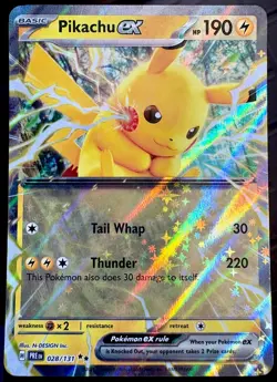 Pokemon TCG: 2025 Pikachu EX 28/131- DOUBLE RARE HOLO-Prizmatic Evolutions - Image 1