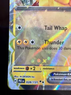 Pokemon TCG: 2025 Pikachu EX 28/131- DOUBLE RARE HOLO-Prizmatic Evolutions - Image 4