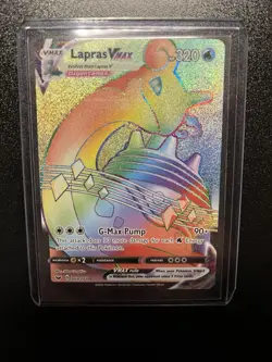 Pokemon Lapras VMAX Secret Rare Full Art Holo 203/202 Sword & Shield NEAR MINT - Image 1