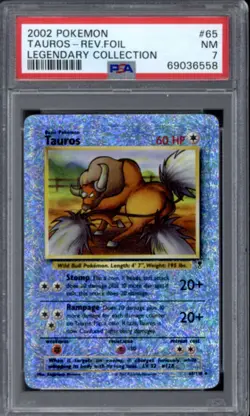 Pokemon Legendary Collection Reverse Holo Foil Tauros 65/110 PSA 7 - Image 1