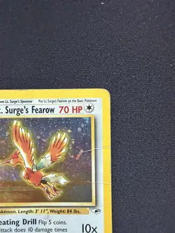 Pokemon Lt. Surge's Fearow 007/132 Gym Heroes Holo TCG - DMG - Image 4