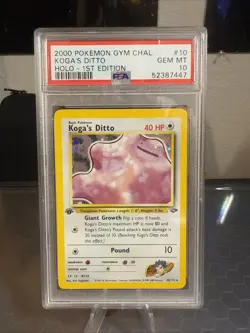 2000 POKEMON GYM CHALLENGE HOLO-1ST EDITION #10 KOGA'S DITTO PSA 10 - Image 1