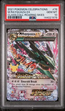 PSA 10 GEM MINT 2021 Pokemon M Rayquaza EX Celebrations Classic Collection 76 - Image 1
