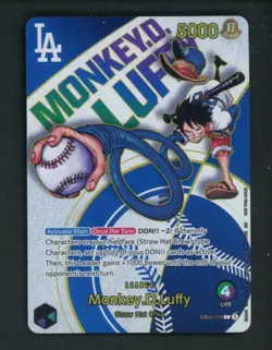 One Piece Promo Card Dodgers x One Piece #EB02-010 Monkey .D. Luffy Leader Foil - Image 1