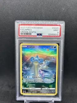 PSA 9 MINT Lapras Crown Zenith #GG05 2023 Pokemon SWSH FULL ART RARE - Image 1