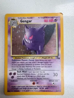 Gengar 5/62 Fossil Holo Rare Pokemon Card HP - MP - Image 1