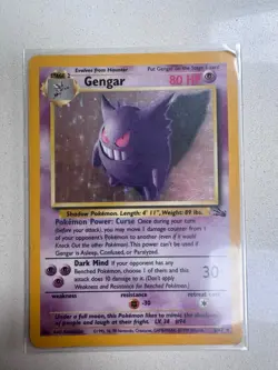 Gengar 5/62 Fossil Holo Rare Pokemon Card HP - MP - Image 3