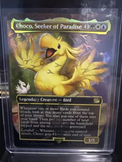 Choco, Seeker of Paradise (Borderless) (Chocobo Track Foil) Final Fantasy MTG NM - Image 1