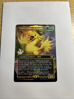 Choco, Seeker of Paradise - Chocobo Track FOIL Borderless - MTG Final Fantasy NM - Image 1