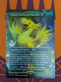 Choco, Seeker of Paradise - Chocobo Track FOIL Borderless - MTG Final Fantasy NM - Image 1